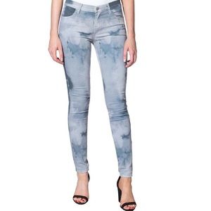 J Brand Blue Pileus Abstract Super Skinny Mid Rise Jeans Women’s Size 25